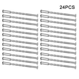 24PCS M3 Door Handle Screws Sleeve, Nickel Fixing Screws Connecting ​Sleeve Male to Female for Door Handle Lever Roses Knobs Escutcheons Drawers Cabinet