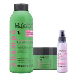Mysalon Kit Keratina 3x Shampoo + Mascarilla + Keratina Liquida