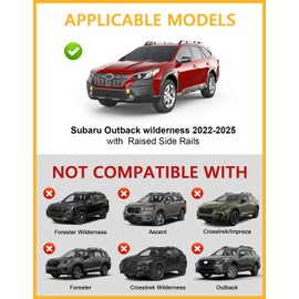 Tuyoung Roof Rack Cross Bars Compatible with Subaru Outback Wilderness 2022 2023 2024 2025 (Only Fit Wilderness), 220lbs Lockble Heavy Duty Aluminum Roof Crossbars Rooftop Luggage Racks