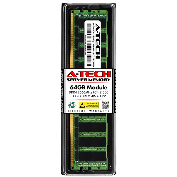 A-Tech 64GB 4Rx4 PC4-2666 LRDIMM ASUS WS C422 SAGE/10G Memory