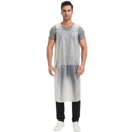 Nanxson Unisex Waterproof Apron Lightweight TPU Work Coat Work Apron for Kitchen, Industrial, Cleaning, transparent