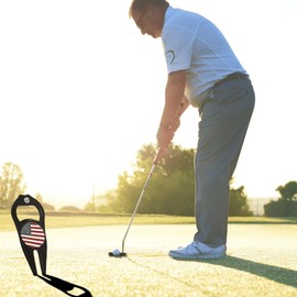 Zakrafo 2 Pcs Golf Divot Repair Tool Divot Tool and Ball Marker, Gift Ideas Golf Multitool for Men Golfers (Golf)