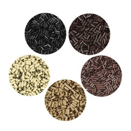 500 Pcs Micro Rings Links Beads 3.0x2.6x6.8mm Copper Tubes for Feather I Tip Hair Extensions (Black)