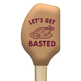 Holiday Spatulas Funny Cute Thanksgiving Xmas Season Cooking Utensils Funny Silicone Scraper Spatula Thanksgiving Funny Food Novelty Spatulas for Baking Get Basted