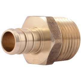 SharkBite 1/2 Inch Crimp MNPT Male Adapter, Brass Plumbing Fitting, PEX Pipe, Copper, UC120LFA