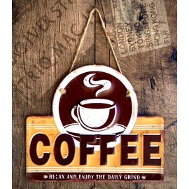 DiiliHiiri Vintage Style Metal Coffee Sign for Home Decoration (Coffee)