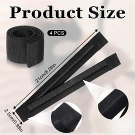 4 Pcs Hair Bun Maker, DIY French Twist Snap Roll Tool Magic Donut Hair Accessory Ballet Bun Maker for Women and Kids Long Hair (Black)