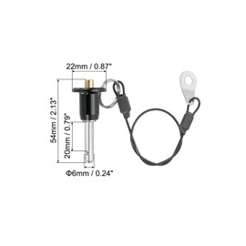 PATIKIL Quick Release Pin 1/4" x 0.79" Ball Lock Pin 304 Stainless Steel Quick Release Fastening Safety Locating Pin 25cm Lanyard Cable with Push Button (6 x 20mm)