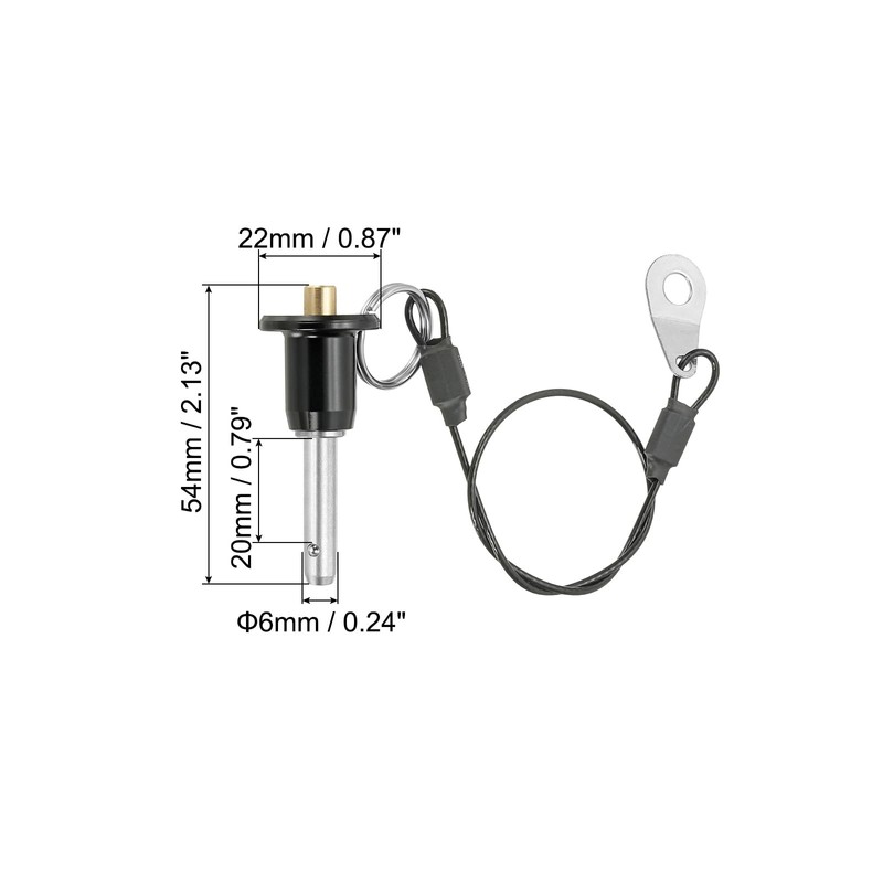 PATIKIL Quick Release Pin 1/4" x 0.79" Ball Lock Pin