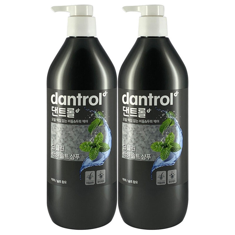 Dentrol 댄트롤 딥클린 박하솔트 샴푸 820ml 2개 Dentrol Deep Clean