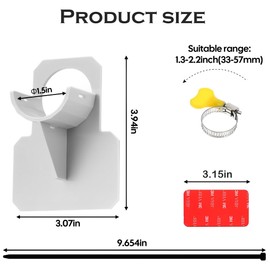 Pool Hose Holder Kink Protection Made of Plastic, Pack of 2 Pool Hose Holder, Hose Supports for Pools, with Cable Ties, 30 mm - 37 mm Pool Hose Holder, for Pool Hose (Grey)
