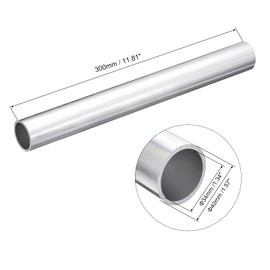 sourcing map 6063 Aluminium Tube 34 mm Inner Diameter Aluminium Tube 40 mm Outer Diameter Aluminium Profile Metal Tube 300 mm Length Aluminium Round Tube for Industrial Construction Craft Projects