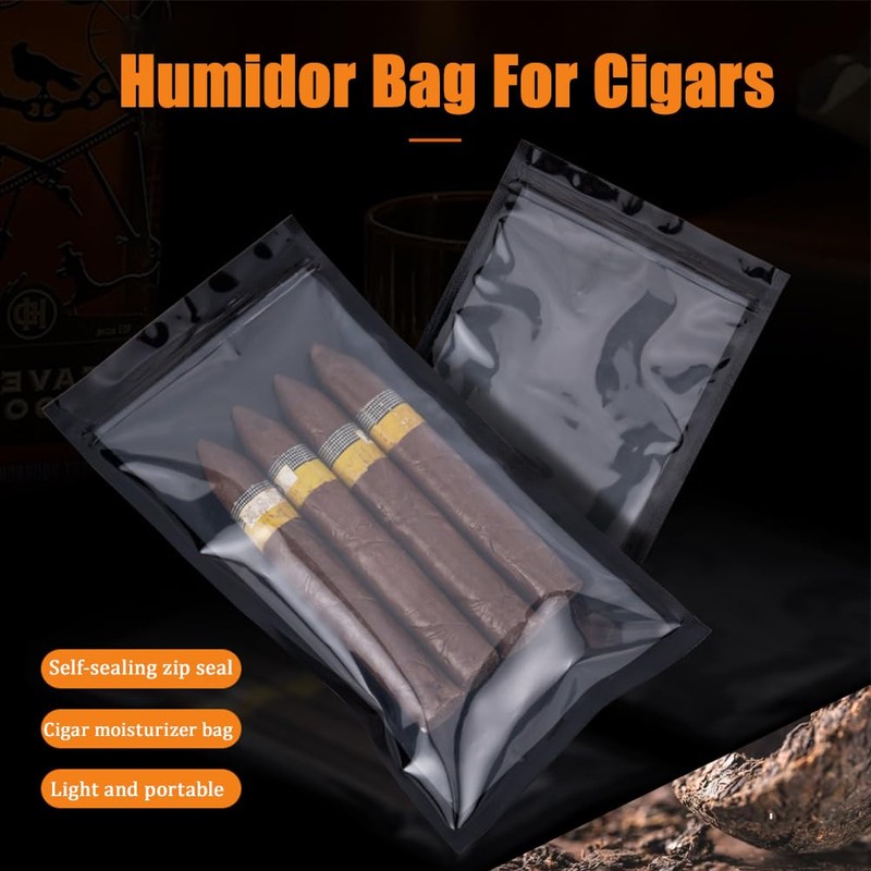 Premium 5-Pack Reusable Cigar Humidor Bags with Humidity Control |