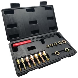 AUPREX 15-Piece Metric Thread Chaser Set – Master Thread Repair Kit with M6, M8, M10, M12 Sizes, Includes 7 Taps, 7 Dies and 1 Thread File, Universal Rethreading & Thread Restorer Tool Set with Case