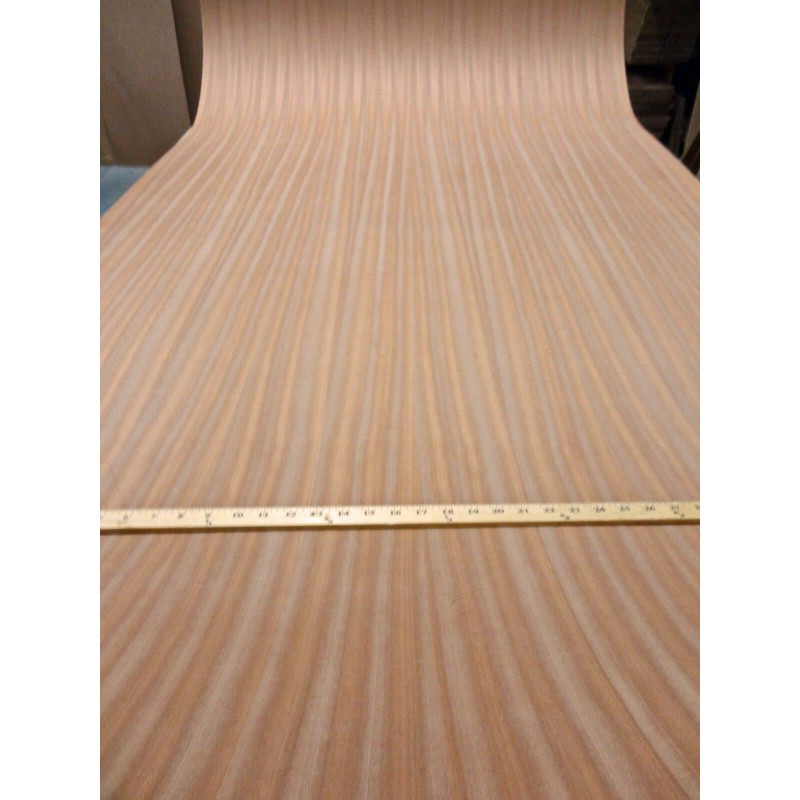 Sapele Ribbon Mahogany Wood Veneer 24" x 24" on Wood