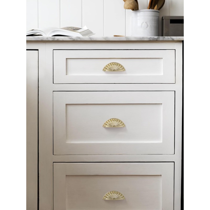 JIASENBAO Brushed Gold Cabinet Cup Pulls 3" Hole Center 2