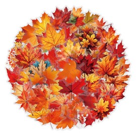 60 Pieces Maple Leaf Transparent Stickers for Scrapbooking, Fall Autumn Leaves Stickers Supplies Journal Stuffers for Adult Card Making Letters DIY (Leaf)
