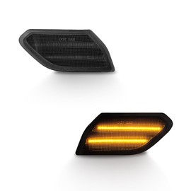 VIPMOTOZ Smoke Amber Light LED Front Side Marker Lights Compatible with Jeep 18-24 Jeep Wrangler(JL)/20-24 Gladiator(JT) Brighter w/Turn signal Lamp Driver-Left & Passenger-Right Sides Replacement Kit