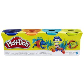 Play-Doh pack of 4 (16 oz) colors Blue, Orange, Teal & Neon Yellow by Hasbro