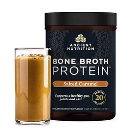 Ancient Nutrition Proteína de caldo de carne de vacuno, Caramelo salado, 20 Servings