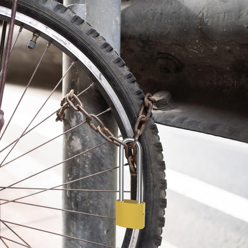 Mesybveo Pack of 2 Padlocks, 32 mm Padlock, Long Shackle