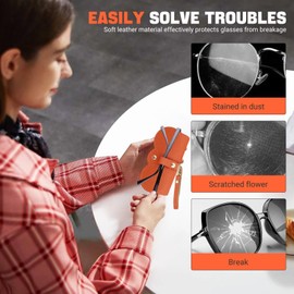 Sunglasses Case,3Pcs Soft Leather Sunglasses Bag Portable Glasses Case Sunglasses Pouch Eyeglass Bags with Lanyard Sunglasses Storage Holder for Women Men