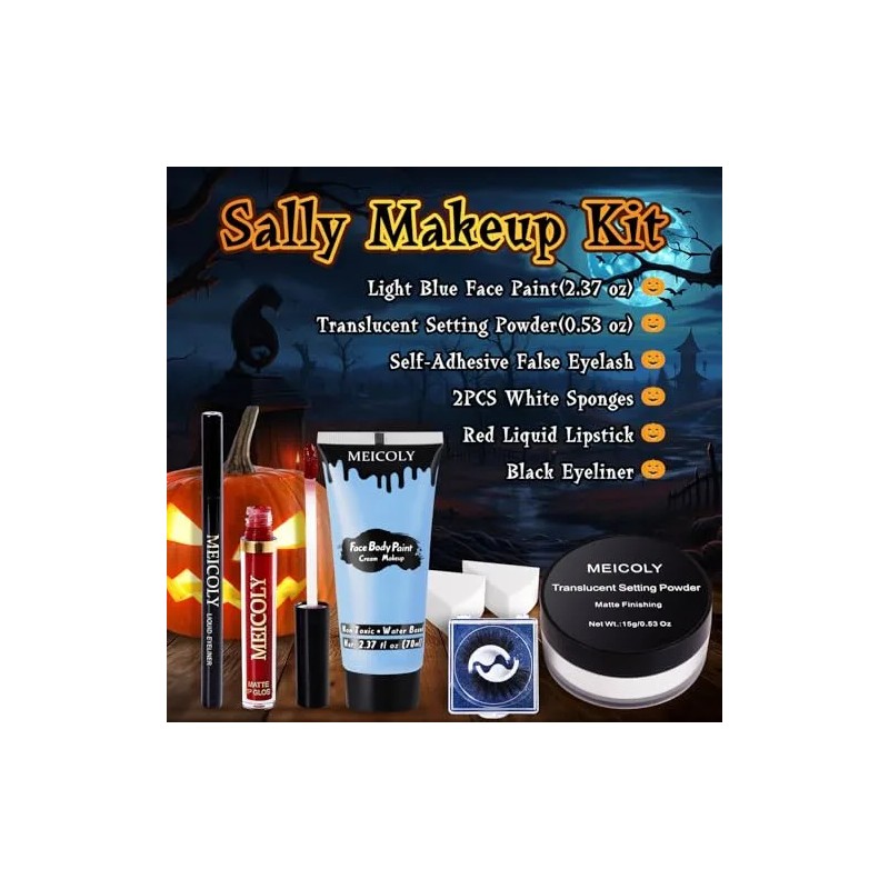 Kit De Maquillaje De Sally Disfraz Profesional De Novia Cadá