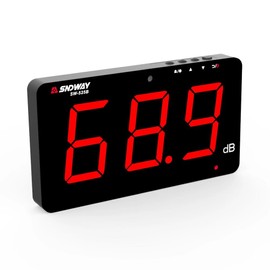 TestHelper SW-525B Sound Level Meter Tester 30-130db,9.6in Screen LCD Display Wall Hanging Type Decibel Noise Measuring with Alarm (Sound Level Meter with Data Logger)