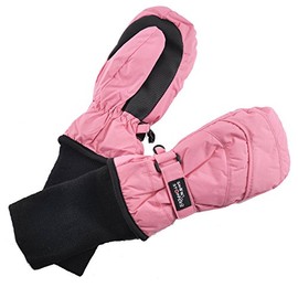 SnowStoppers Kids Waterproof Long Cuff Winter Mittens (Medium (2-5 years), Pink)