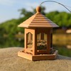 Liawm Wooden Bird Feeder for Outdoors Hanging, Red Cedar Hexagon