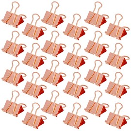 LELE LIFE Same Size Rose Gold Binder Clips, 24 Pieces, Extra Large Paper Clips, Rustproof Paper Money Clips, Paper Clips for Office, Home, School, 41mm