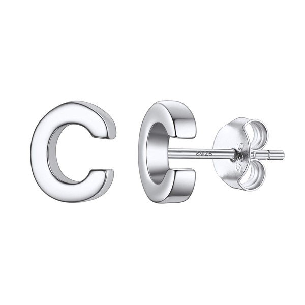 Hypoallergenic Earrings For Women Studs Sterling Silver Jewelry Initial C