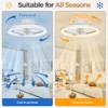 Mcestna Ceiling Fans with Lights and Remote White 16 inch