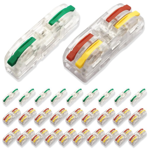 RYHHH Wire Connectors, 30pcs Electrical Connectors Quick Dual Wire Terminal