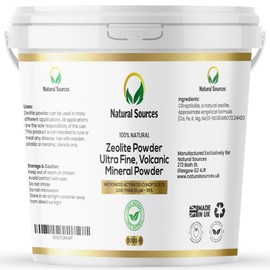 Zeolite Powder by Natural Sources 500g High Purity-Ultra fine, Less Than µm 20-3X Active Clinoptilolite 95% - Secure, Tamper evident Packaging - Zeolite Clinoptilolite Micro - No Filler/No Additives