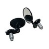 MotorToGo MOTORCYCLE 3" ROUND BLACK 7/8" HANDLE BAR END MIRRORS