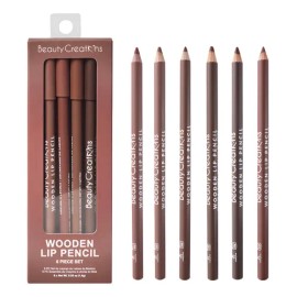 Set 6 Lapiz Delineador Labios Lip Wooden Beauty Creations® Color Nudes