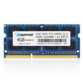 4GB DDR3, DDR3 1600, ROYEMAI PC3-12800 RAM DDR3 2Rx8 PC3 12800S 1.5V CL11 204-pin 1600 mhz DDR3 Sodimm Notebook RAM Memory Modules for Laptop