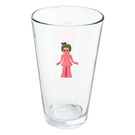 LOGOVISION Minga Gumby'S Little Sister Clay Art 16 oz Pint Glass, Tempered Glass, Printed Design & A Perfect Fan Gift | Great for Cold Beverages, Soda, Water