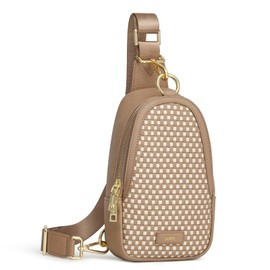 Kattee Sling Crossbody Bag for Women, Leather Fanny Pack Crossbody Sling Bags, RFID Purse Chest Bag Small Daypack for Women