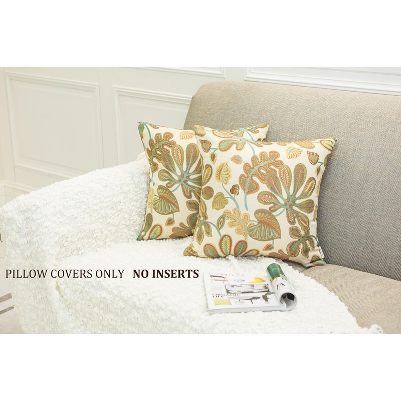 Mika Home Set of 2 Jacquard Tropical Leaf Pattern Throw