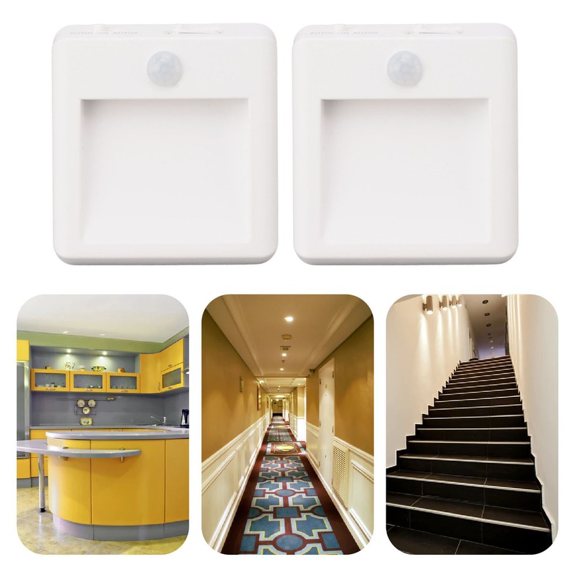 2 Pcs Plug in Night Light Mini Motion Sensor Night