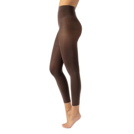 CALZITALY Opaque leggings, microfibre leggings, tights without feet, 80 denier, S, M, L, XL, XXL, 3XL, 4XL, made in Italy, Noce