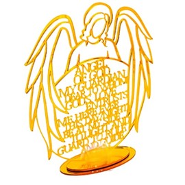 eBoutik – 3D Gold Laser Cut Out Metal Religious Standing Ornament for Home, Church, Christmas or Office – Christian Religious Pray Gift for Women/Men - (Angel Of God)