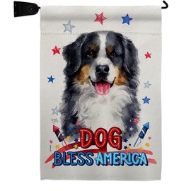 Breeze Decor Patriotic Bernese Mountain Garden Flag Set Mailbox Hanger Dog Puppy Spoiled Paw Canine Fur Pet Nature Farm Animal Creature House Banner Small Yard Gift Double-Sided, Made in USA
