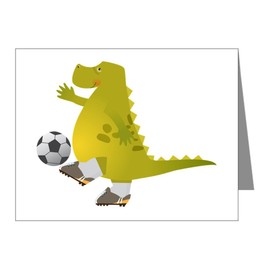 Note Cards (10 Pack) Dinosaur Playing Soccer