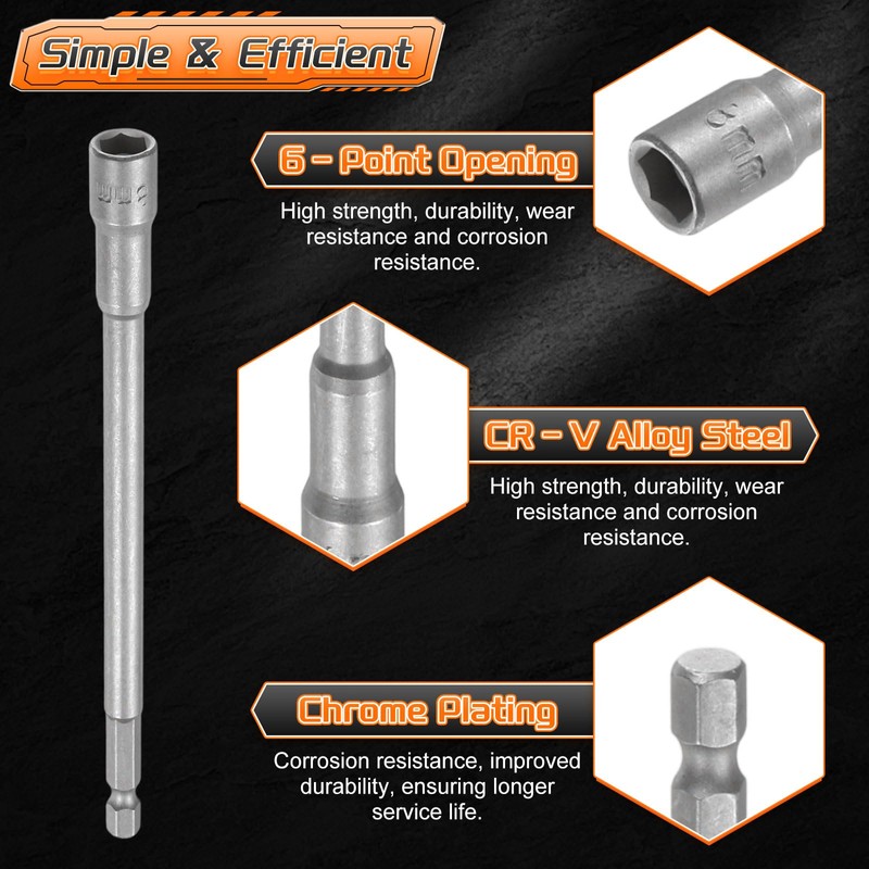 sourcing map 3pcs Nut Driver Drill Bit 8-12mm Metric Impact