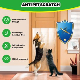 Petslucent Door Protector from Dog Scratching, Cat Anti Scratch Tape, Clear Training Self Adhesive Tape for Carpet, Sofa, Couch, Door (11.8in x 16.4ft)