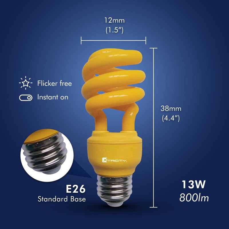 Xtricity 13-Watt CFL Light Bulbs Yellow T2 CFL Color Spiral