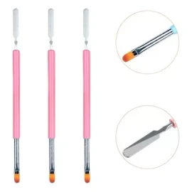 DANYBELLA MODA Y BELLEZA 3 Pzas Pincel Para Uñas Polygel/acrigel Doble Con Espátula